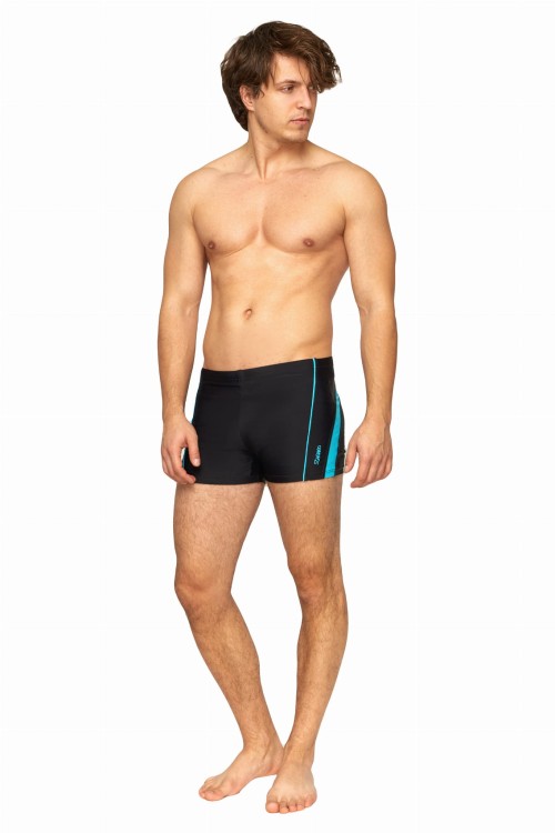 Kąpielówki męskie spodenki pływackie na basen zagano 2322 kolor czarno-niebieski