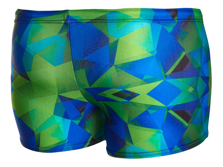 Kąpielówki męskie bokserki spodenki pływackie kolorowe zagano 2380 kolor niebiesko zielony ze wzorem geometrycznym