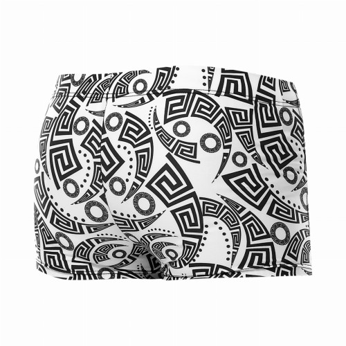 Kąpielówki męskie bokserki spodenki pływackie kolorowe zagano 2380 kolor biały z czarnym wzorem geometrycznym