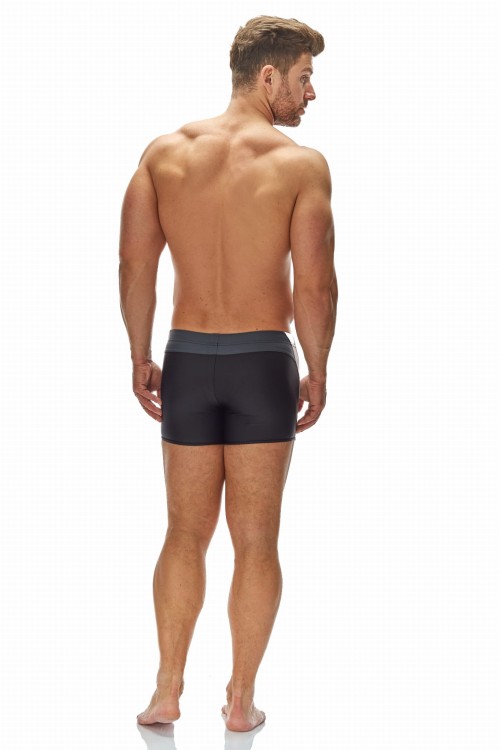 Kąpielówki męskie bokserki spodenki pływackie zagano 2376 kolor czarny z biało szarymi wstawkami