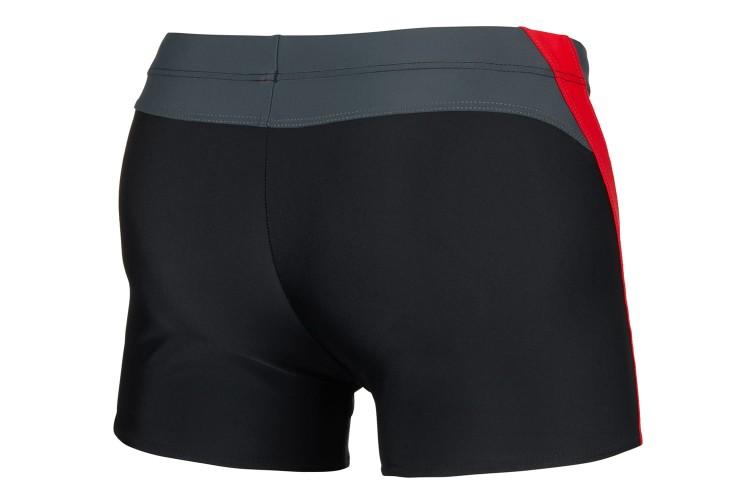 Kąpielówki męskie bokserki spodenki pływackie zagano 2376 kolor czarny z czerwono szarymi wstawkami