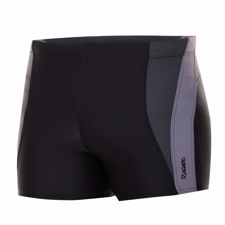 Kąpielówki męskie bokserki spodenki pływackie zagano 2376 kolor czarny z szarymi wstawkami