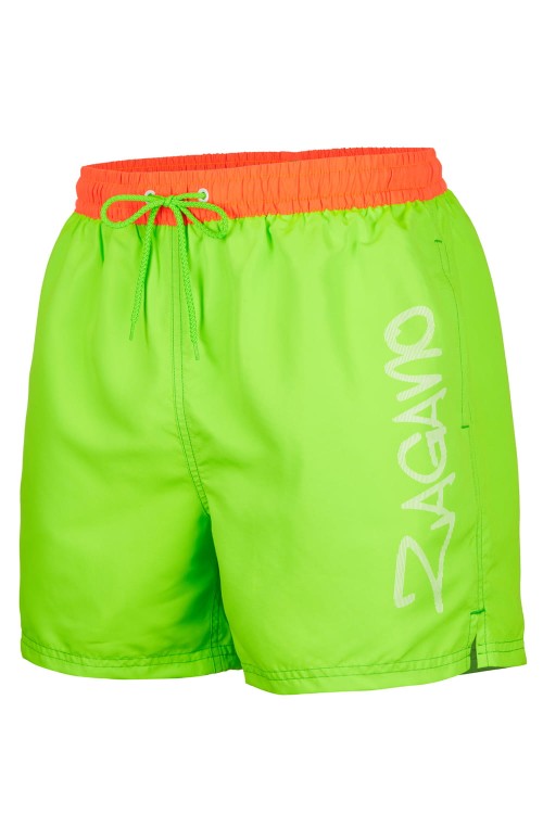 Szorty kąpielowe męskie spodenki neonowe zagano 5116 kolor zielono pomarańczowy