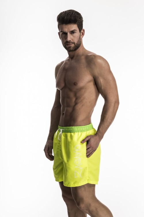 Szorty kąpielowe męskie spodenki neonowe zagano 5116 kolor żółto zielony