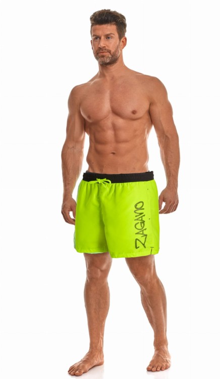 Szorty kąpielowe męskie spodenki neonowe zagano 5116 kolor żółto czarny