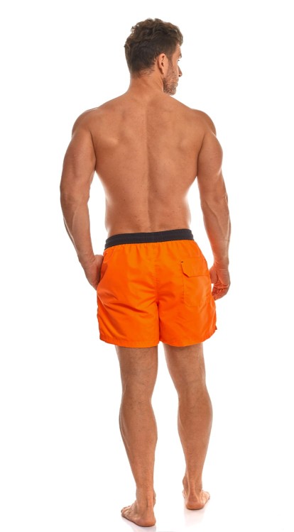 Szorty kąpielowe męskie spodenki neonowe zagano 5116 kolor pomarańczowo czarny