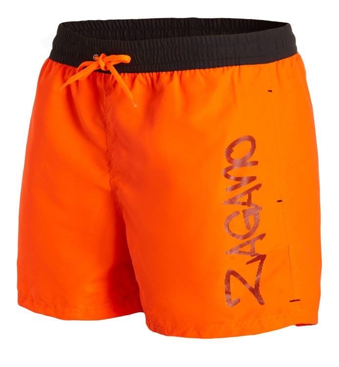 Szorty kąpielowe męskie spodenki neonowe zagano 5116 kolor pomarańczowo czarny