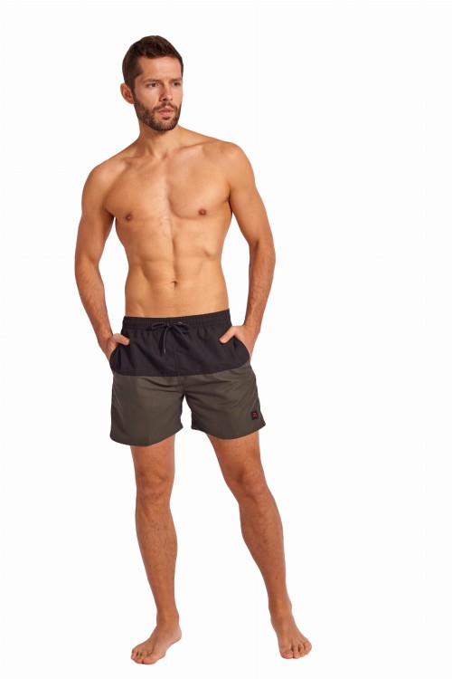 Szorty kąpielowe męskie spodenki sportowe zagano 5142 dwukolorowe kolor czarno szary