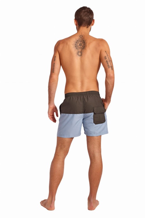 Szorty kąpielowe męskie spodenki sportowe zagano 5142 dwukolorowe kolor szaro niebieski