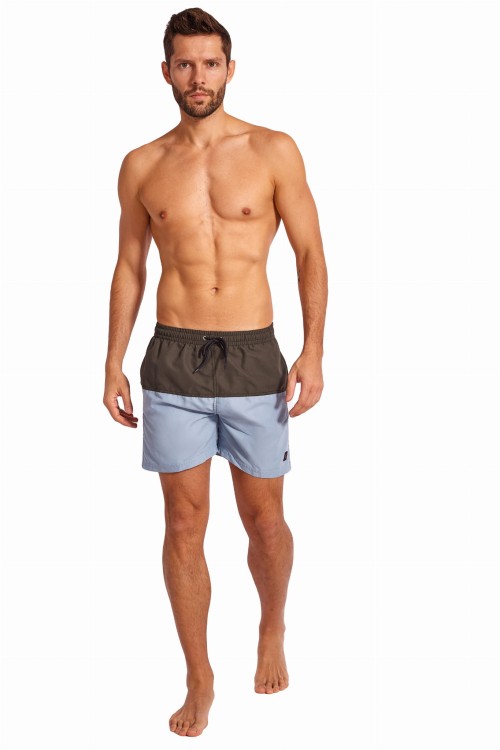 Szorty kąpielowe męskie spodenki sportowe zagano 5142 dwukolorowe kolor szaro niebieski