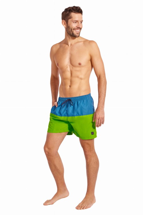 Szorty kąpielowe męskie spodenki sportowe zagano 5142 dwukolorowe kolor niebiesko zielony