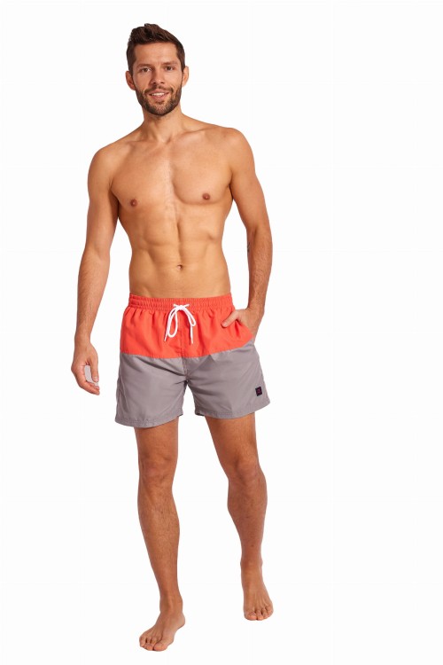 Szorty kąpielowe męskie spodenki sportowe zagano 5142 dwukolorowe kolor pomarańczowo szary