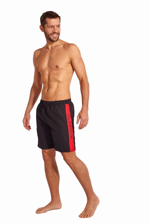 Szorty kąpielowe męskie spodenki sportowe zagano 5140 kolor czarno-czerwony