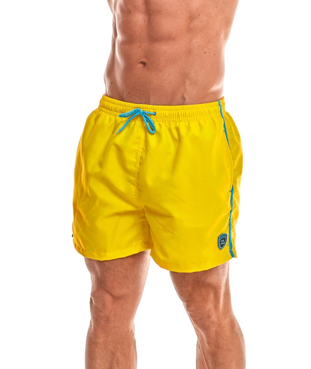 Szorty kąpielowe męskie spodenki sportowe zagano 5105 z logo w formie tarczy kolor żółty