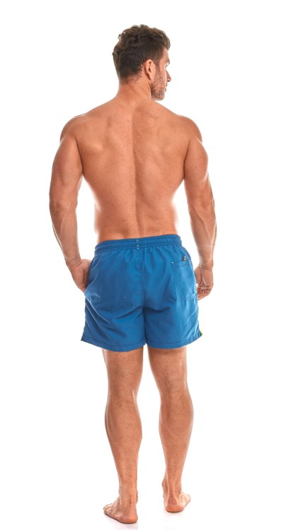 Szorty kąpielowe męskie spodenki sportowe zagano 5105 z logo w formie tarczy kolor niebieski