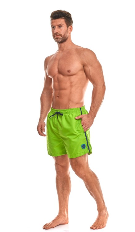 Szorty kąpielowe męskie spodenki sportowe zagano 5105 z logo w formie tarczy kolor zielony