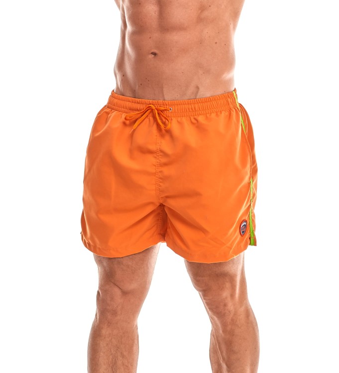Szorty kąpielowe męskie spodenki sportowe zagano 5105 z logo w formie tarczy kolor pomarańczowy