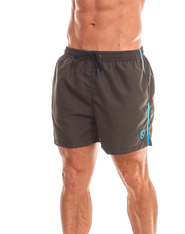 Szorty kąpielowe męskie spodenki sportowe zagano 5105 z logo w formie tarczy kolor szary