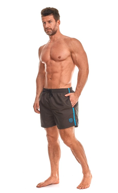 Szorty kąpielowe męskie spodenki sportowe zagano 5105 z logo w formie tarczy kolor szary