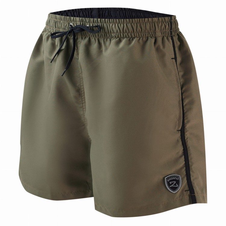 Szorty kąpielowe męskie spodenki sportowe zagano 5105 z logo w formie tarczy kolor oliwkowy