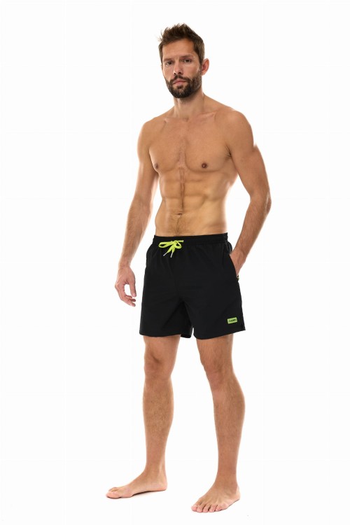 Szorty kąpielowe męskie spodenki sportowe elastyczne zagano 1230 kolor czarno żółty