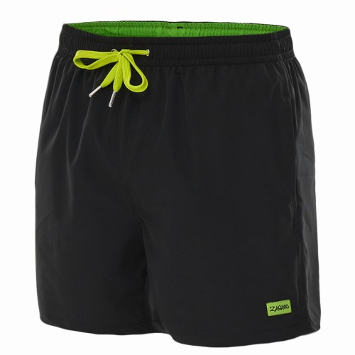Szorty kąpielowe męskie spodenki sportowe elastyczne zagano 1230 kolor czarno żółty
