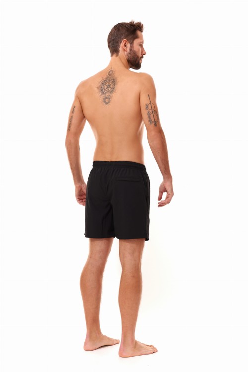 Szorty kąpielowe męskie spodenki sportowe elastyczne zagano 1229 kolor czarny z czarnymi wstawkami