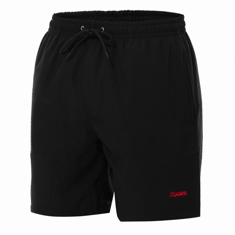 Szorty kąpielowe męskie spodenki sportowe elastyczne zagano 1229 kolor czarny z czarnymi wstawkami