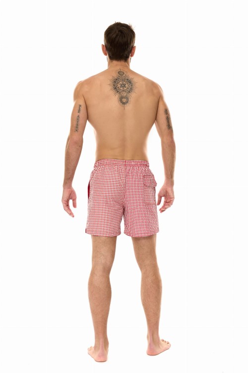 Szorty kąpielowe męskie spodenki sportowe zagano 5665 kolor czerwona kratka