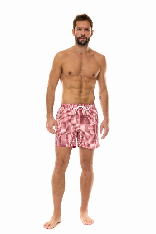 Szorty kąpielowe męskie spodenki sportowe zagano 5665 kolor czerwona kratka