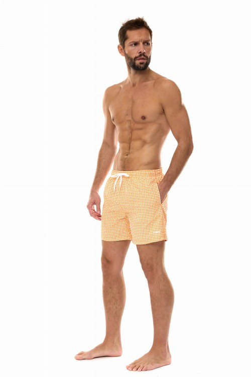 Szorty kąpielowe męskie spodenki sportowe zagano 5665 kolor pomarańczowa kratka
