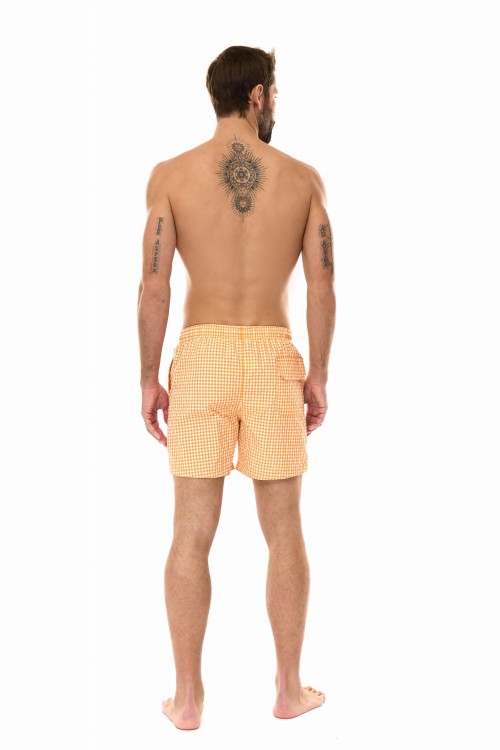 Szorty kąpielowe męskie spodenki sportowe zagano 5665 kolor pomarańczowa kratka
