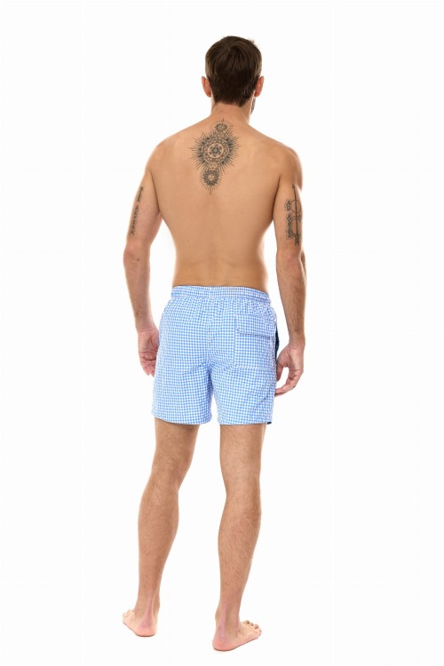 Szorty kąpielowe męskie spodenki sportowe zagano 5665 kolor niebieska kratka