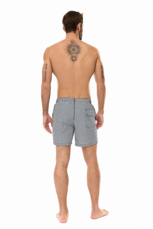 Szorty kąpielowe męskie spodenki sportowe zagano 5665 kolor czarna kratka