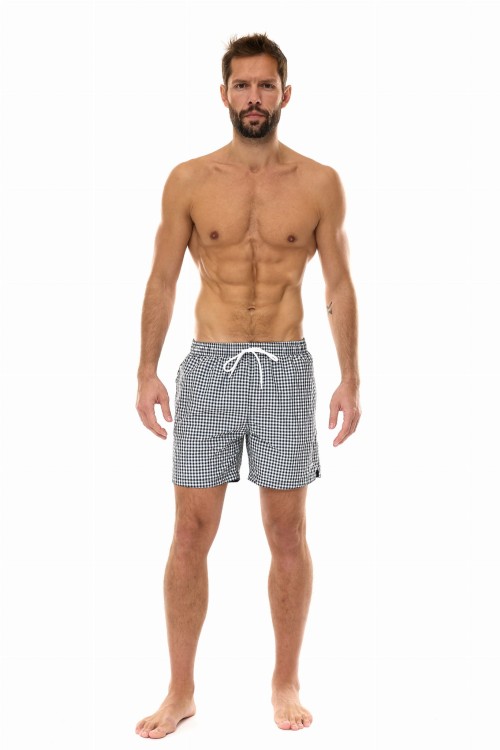 Szorty kąpielowe męskie spodenki sportowe zagano 5665 kolor czarna kratka