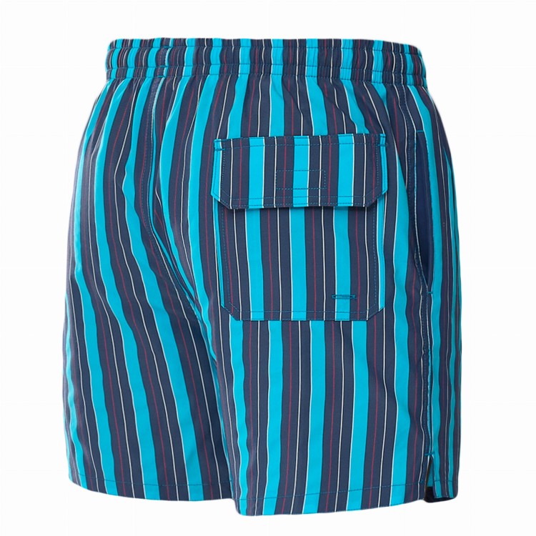 Szorty kąpielowe męskie spodenki sportowe zagano 5667 wielokolorowe pionowe paski z dominacją niebieskiego