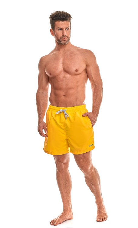 Szorty kąpielowe męskie spodenki sportowe z recyklingu zagano 6002 kolor żółty