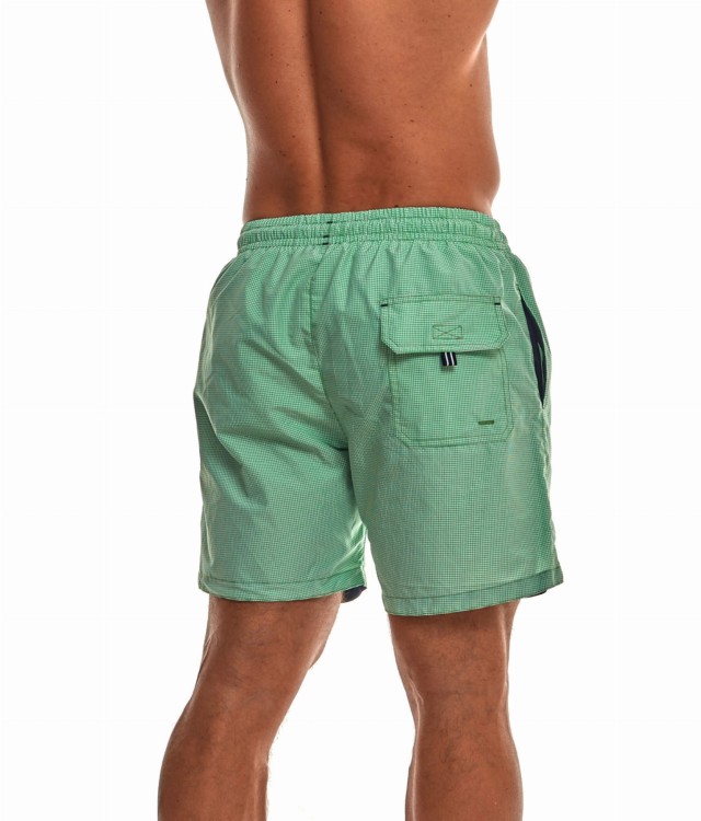 Szorty kąpielowe męskie spodenki sportowe zagano 5664 gęsta kratka kolor zielony