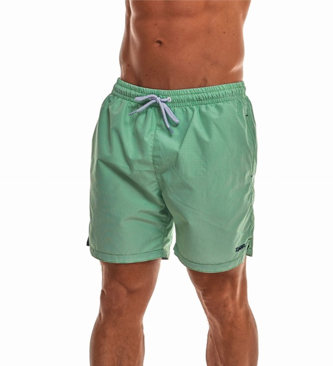 Szorty kąpielowe męskie spodenki sportowe zagano 5664 gęsta kratka kolor zielony