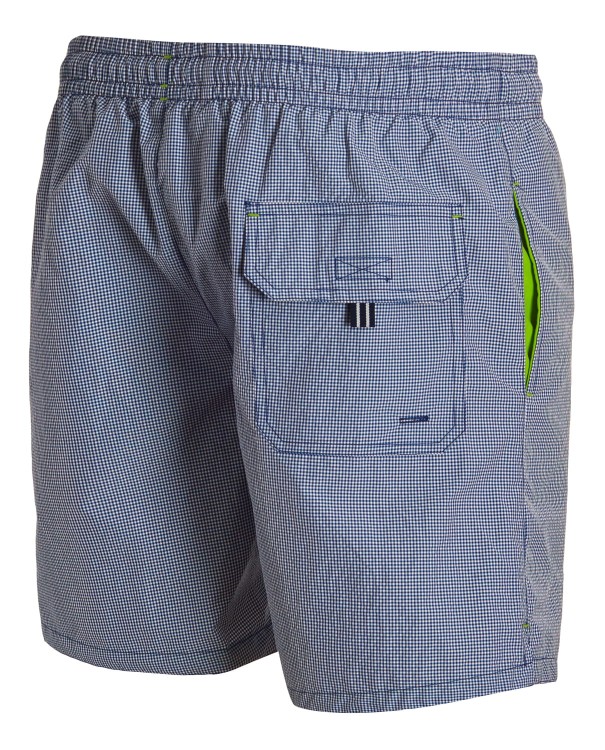 Szorty kąpielowe męskie spodenki sportowe zagano 5664 gęsta kratka kolor granatowy