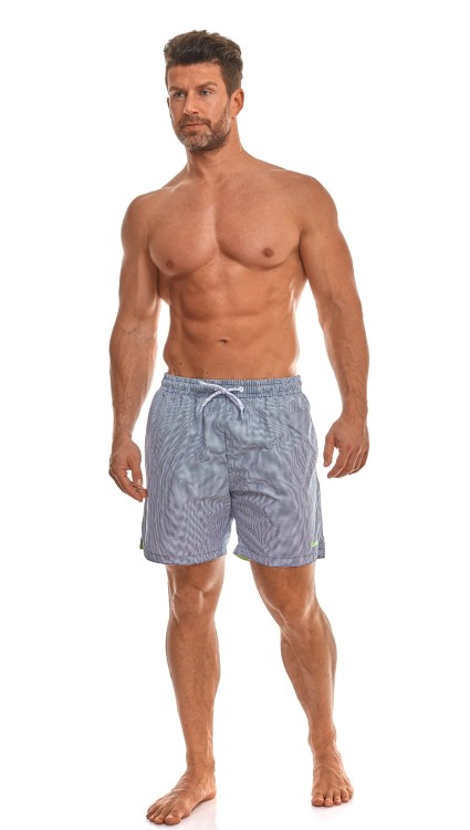 Szorty kąpielowe męskie spodenki sportowe zagano 5664 gęsta kratka kolor granatowy