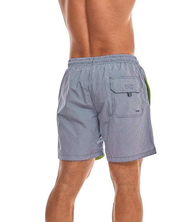 Szorty kąpielowe męskie spodenki sportowe zagano 5664 gęsta kratka kolor granatowy