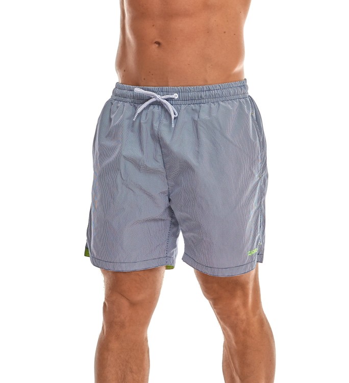 Szorty kąpielowe męskie spodenki sportowe zagano 5664 gęsta kratka kolor granatowy