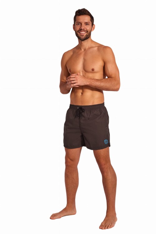 Szorty kąpielowe męskie spodenki sportowe zagano 5106 z logo w formie tarczy kolor ciemnoszary