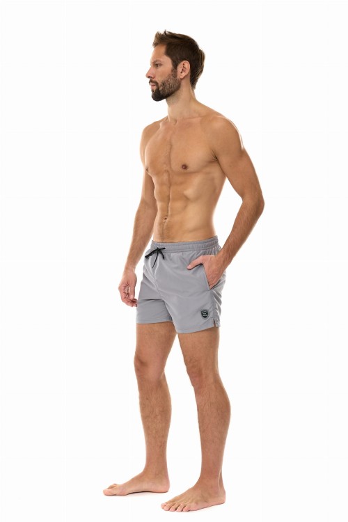 Szorty kąpielowe męskie spodenki sportowe zagano 5106 z logo w formie tarczy kolor jasnoszary