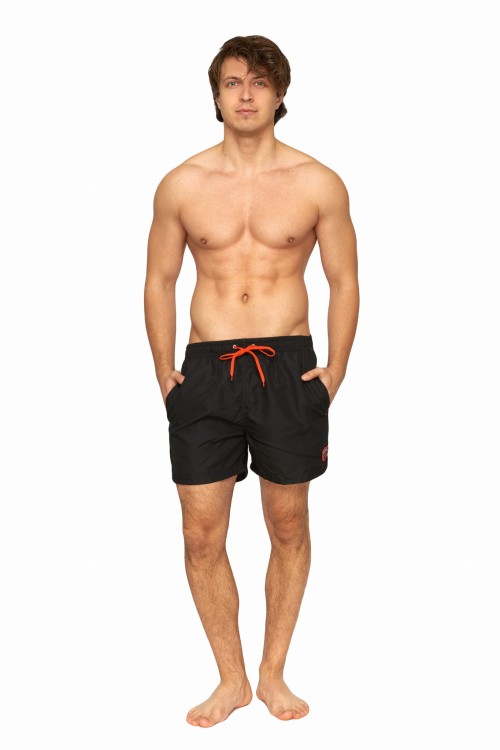 Szorty kąpielowe męskie spodenki sportowe zagano 5106 z logo w formie tarczy kolor czarny