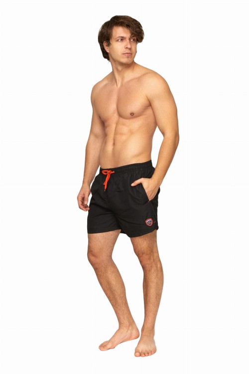 Szorty kąpielowe męskie spodenki sportowe zagano 5106 z logo w formie tarczy kolor czarny