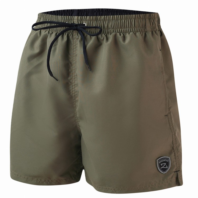 Szorty kąpielowe męskie spodenki sportowe zagano 5106 z logo w formie tarczy kolor oliwkowy