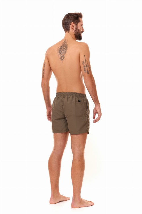 Szorty kąpielowe męskie spodenki sportowe zagano 5106 z logo w formie tarczy kolor oliwkowy