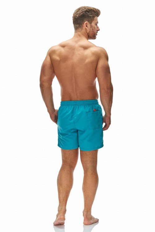 Szorty kąpielowe męskie spodenki sportowe zagano 5106 z logo w formie tarczy kolor turkusowy